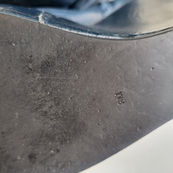 jeffery campbell Tick platform booties peep toe sz 8 blue zip close art to wear - Picture 9 of 9